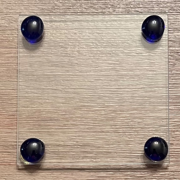 Clear Glass Coasters with Colorful Fused Glass Corners, 4" x 4" - Picture 5 of 9